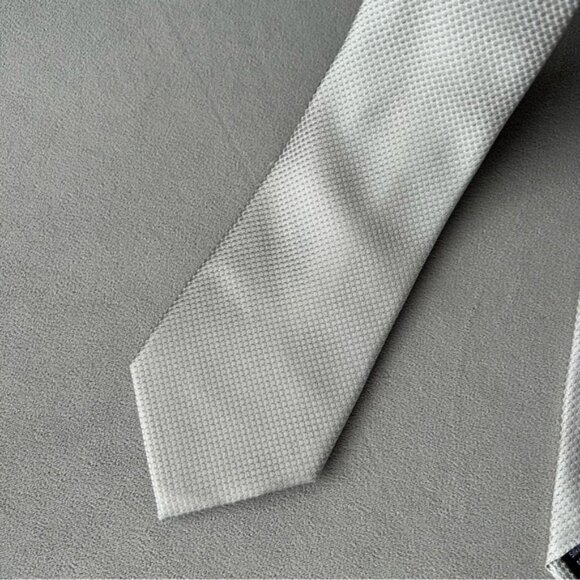 Nordstrom ~ 100% Silk Tie ~ Silver - Picture 2 of 6